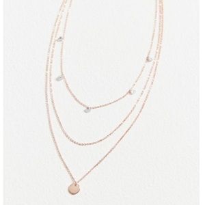 dripping crystals layering necklace